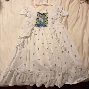 Charming White and Blue Kids Dress